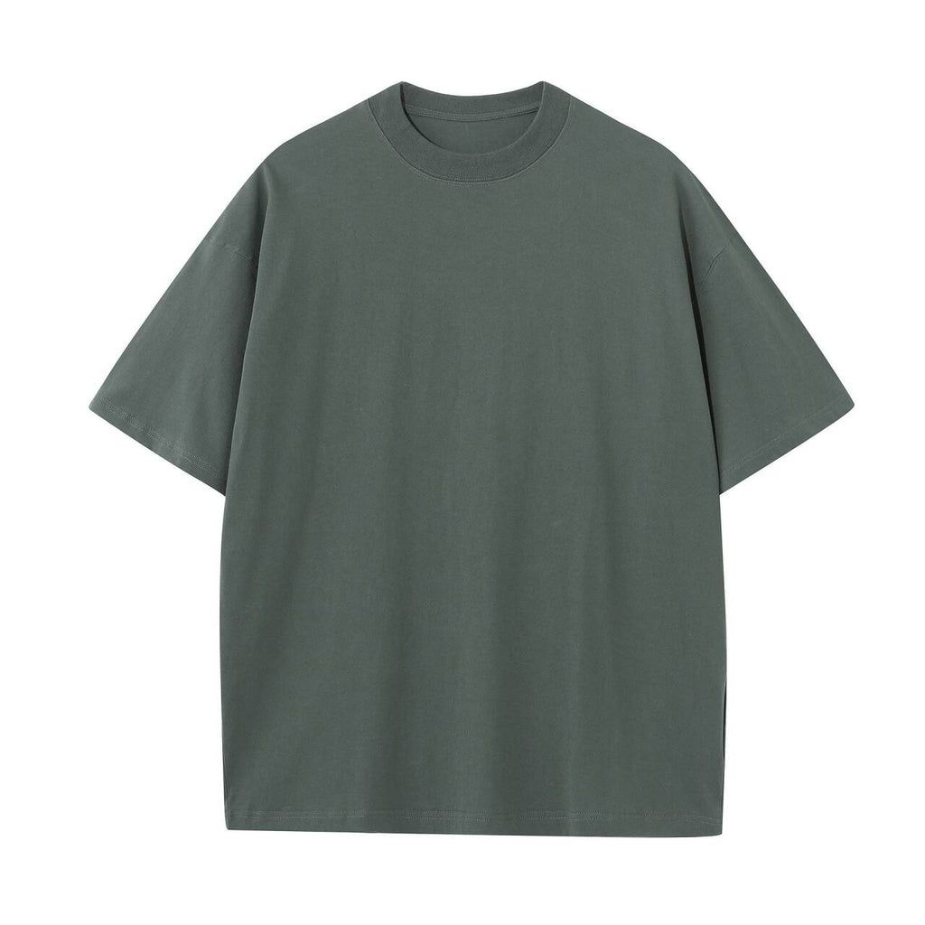 Cotton Tshirt Unisex High Quality Plain Pure Color Loose Blank Heavyweight Drop Shoulder Streetwear Heat Transfers for T-shirts