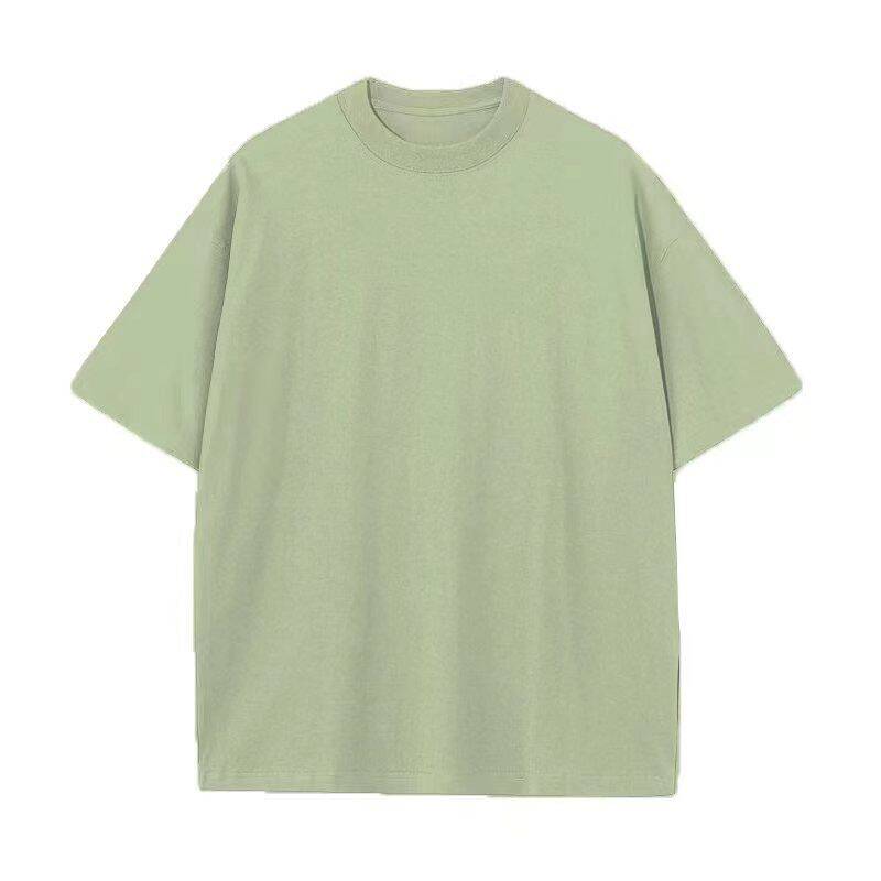 Cotton Tshirt Unisex High Quality Plain Pure Color Loose Blank Heavyweight Drop Shoulder Streetwear Heat Transfers for T-shirts
