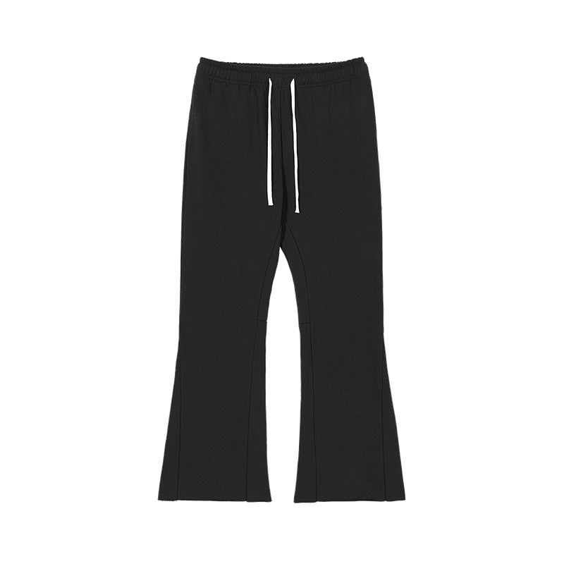 Custom High Quality Loose Fitting Casual Pure Cotton Flared Jeans with American Street Style Fringe and Drawstring at the Waist