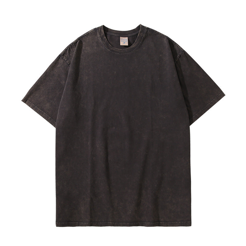 Manufacturer Tshirts 100% Cotton 280g Blank Streetwear Acid Wash Vintage Drop Shoulder Wholesale Men t Shirt High Quality