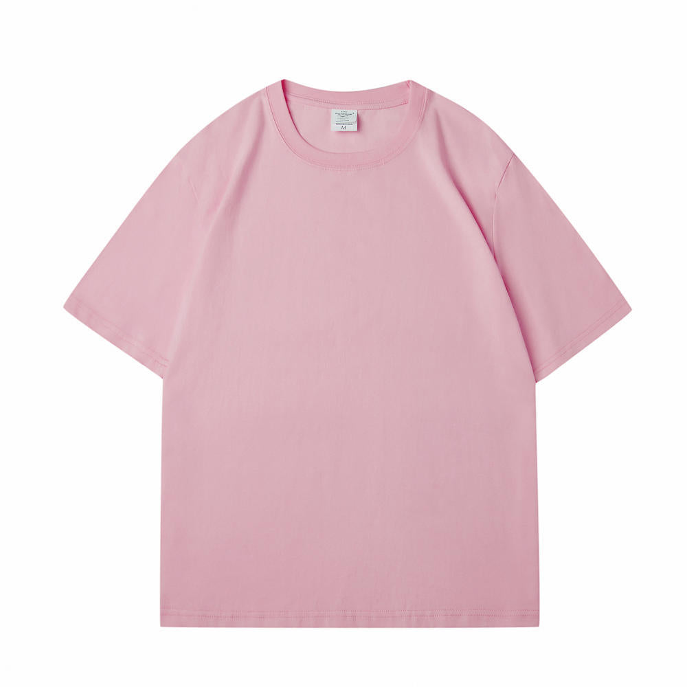 12 Color All Cotton Short Sleeved T-shirt with Loose Shoulder Design and Couple Style t Shirt for  High Quality Personalized