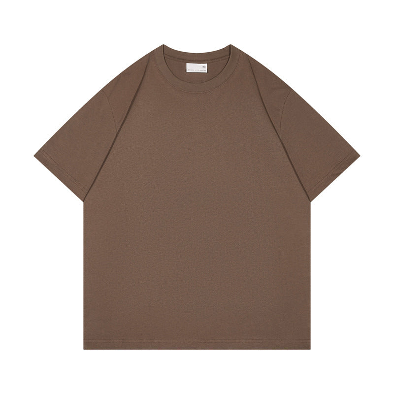 Custom 240G Tshirt 100% Cotton Plus Size Pure Color Oversized Streetwear High Quality Crewneck Fashion Blank t Shirt for Men