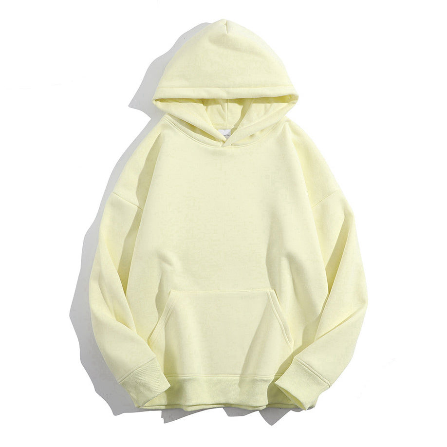 Customize Your Own Exclusive Design 420g Oversized Dropped Shoulder Brushed Heavy Duty Hoodie Plain Pullover Hoodie for Printing