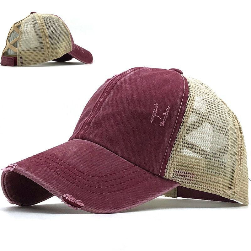 Hot Selling Caps Manufacturer Wholesale Unisex High Quality Acid Wash Blank Custom logo Hole-punched Cross-topped Cowboy Caps