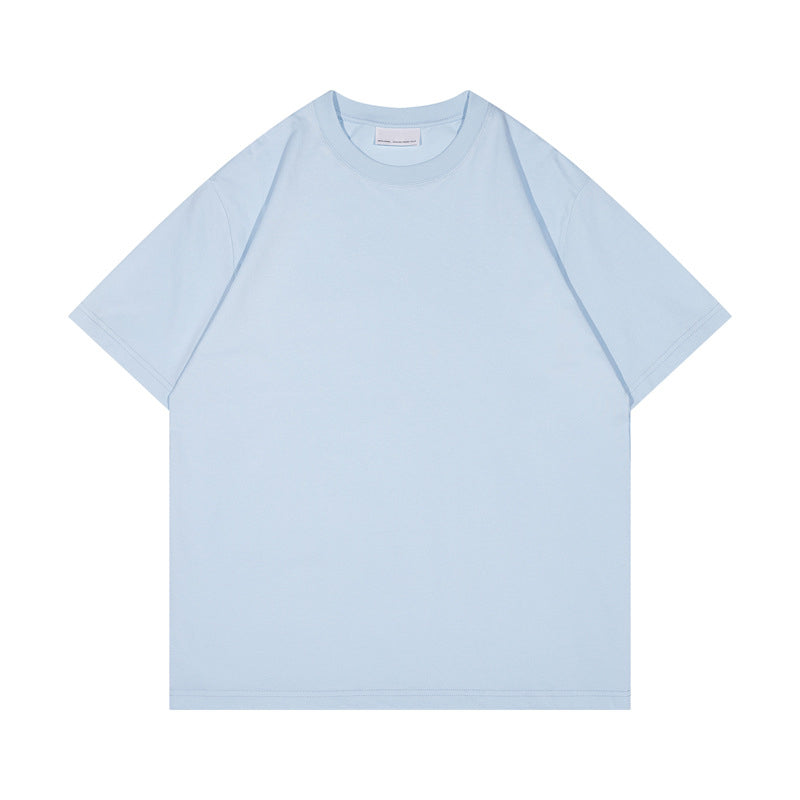 Custom 240G Tshirt 100% Cotton Plus Size Pure Color Oversized Streetwear High Quality Crewneck Fashion Blank t Shirt for Men