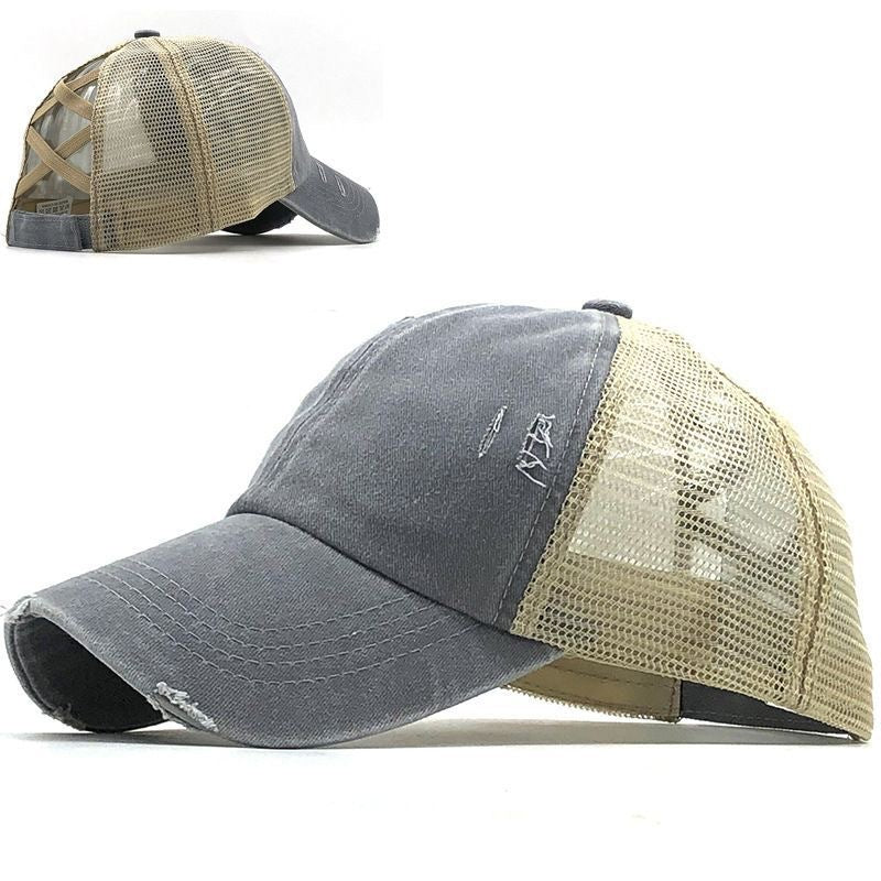 Hot Selling Caps Manufacturer Wholesale Unisex High Quality Acid Wash Blank Custom logo Hole-punched Cross-topped Cowboy Caps