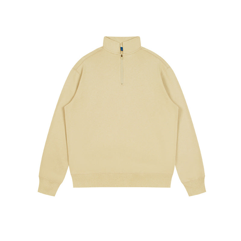 Fashion Half Zip Men's High Neck Pullover Hoodie for Spring and Autumn Hoodies 100 Cotton Blanc Hoodies From a Trendy Brand