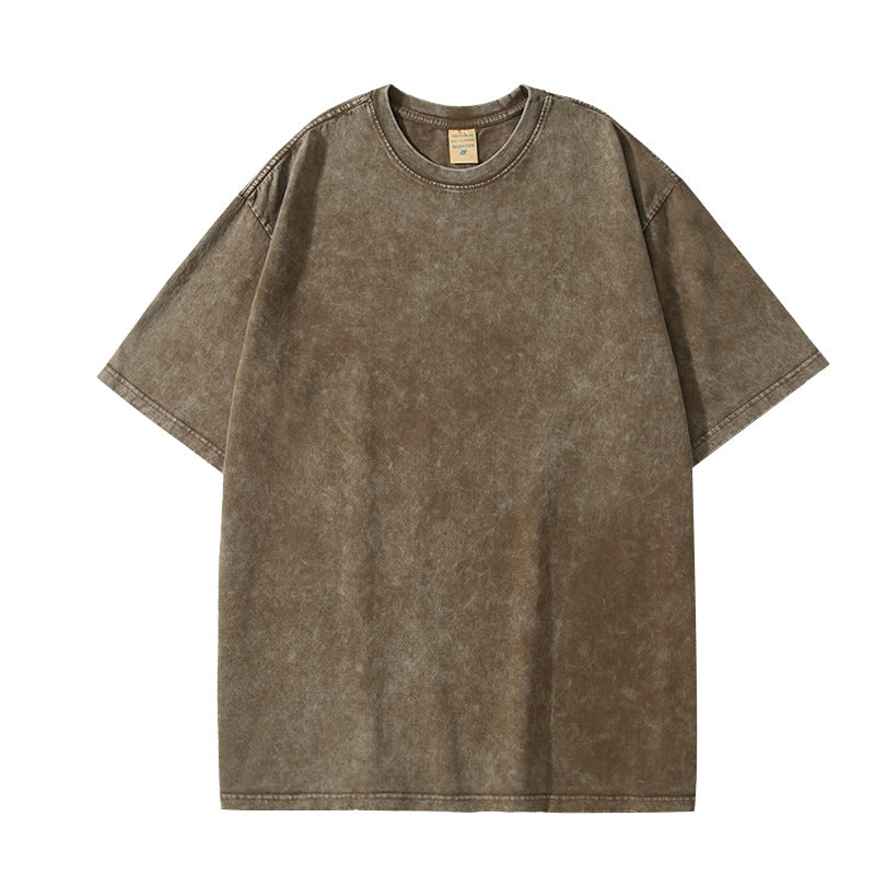 Wholesale Customized t Shirts Vintage Acid Washed Blank Streetwear High Quality Round Neck Design Short Sleeve Men's T-shirts