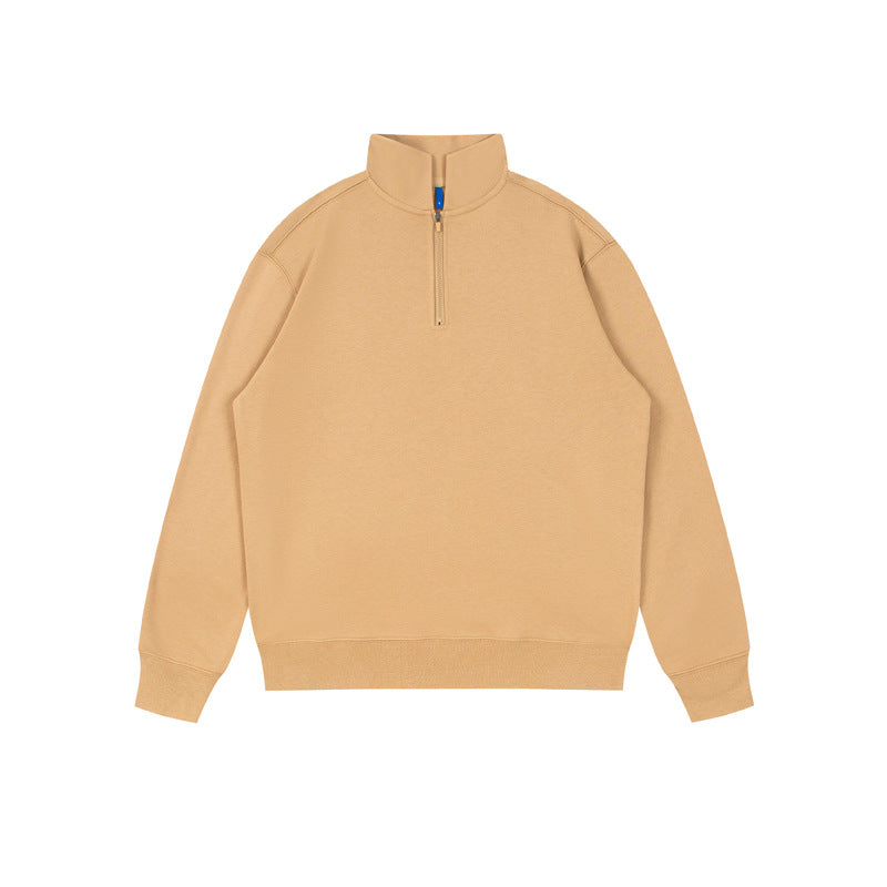 Fashion Half Zip Men's High Neck Pullover Hoodie for Spring and Autumn Hoodies 100 Cotton Blanc Hoodies From a Trendy Brand