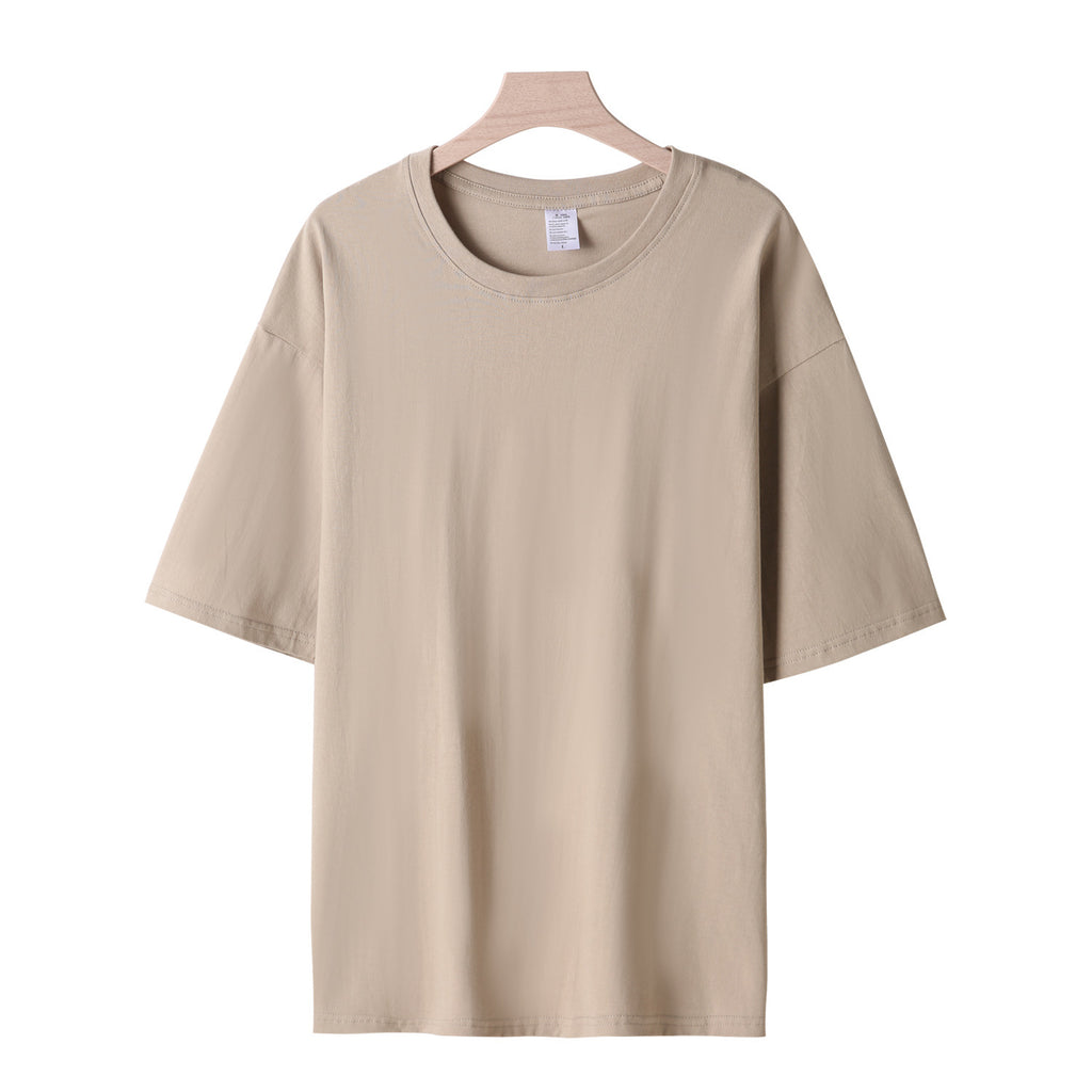 Summer Heavyweight Pure Cotton Long-sleeved T-shirt with Dropped Shoulders Fashion Casual Style t Shirt Design  Printing Custom