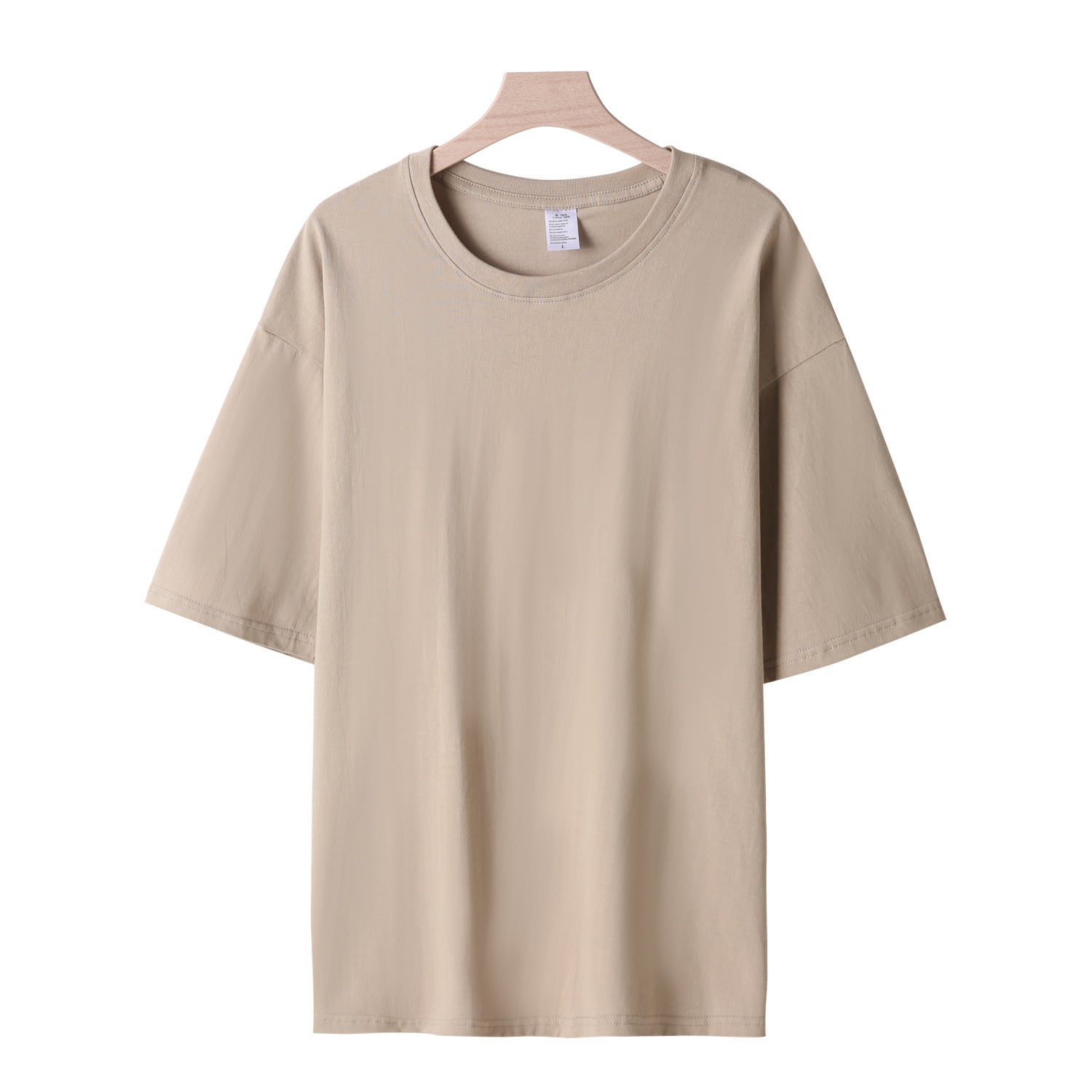 Summer Heavyweight Pure Cotton Long-sleeved T-shirt with Dropped Shoulders Fashion Casual Style t Shirt Design  Printing Custom