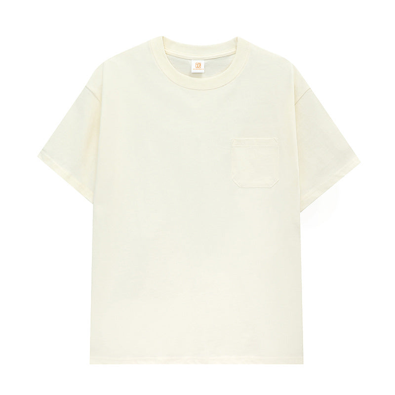 American Style Heavyduty 240g Cotton Short Sleeved Shirt with Pockets Men Tshirts High Quality T-shirt From a Trendy Brand