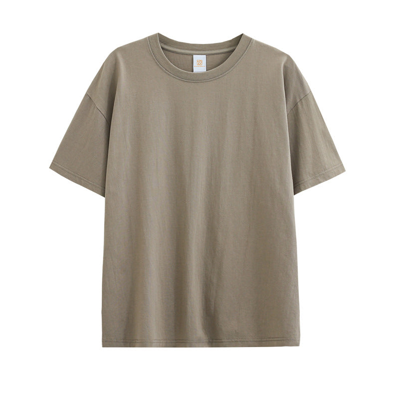 Customized t Shirts Tee Summer Short Sleeve Blank Multi Color Loose 100% Cotton Drop Shoulder Round Neck Unisex Plain t Shirt