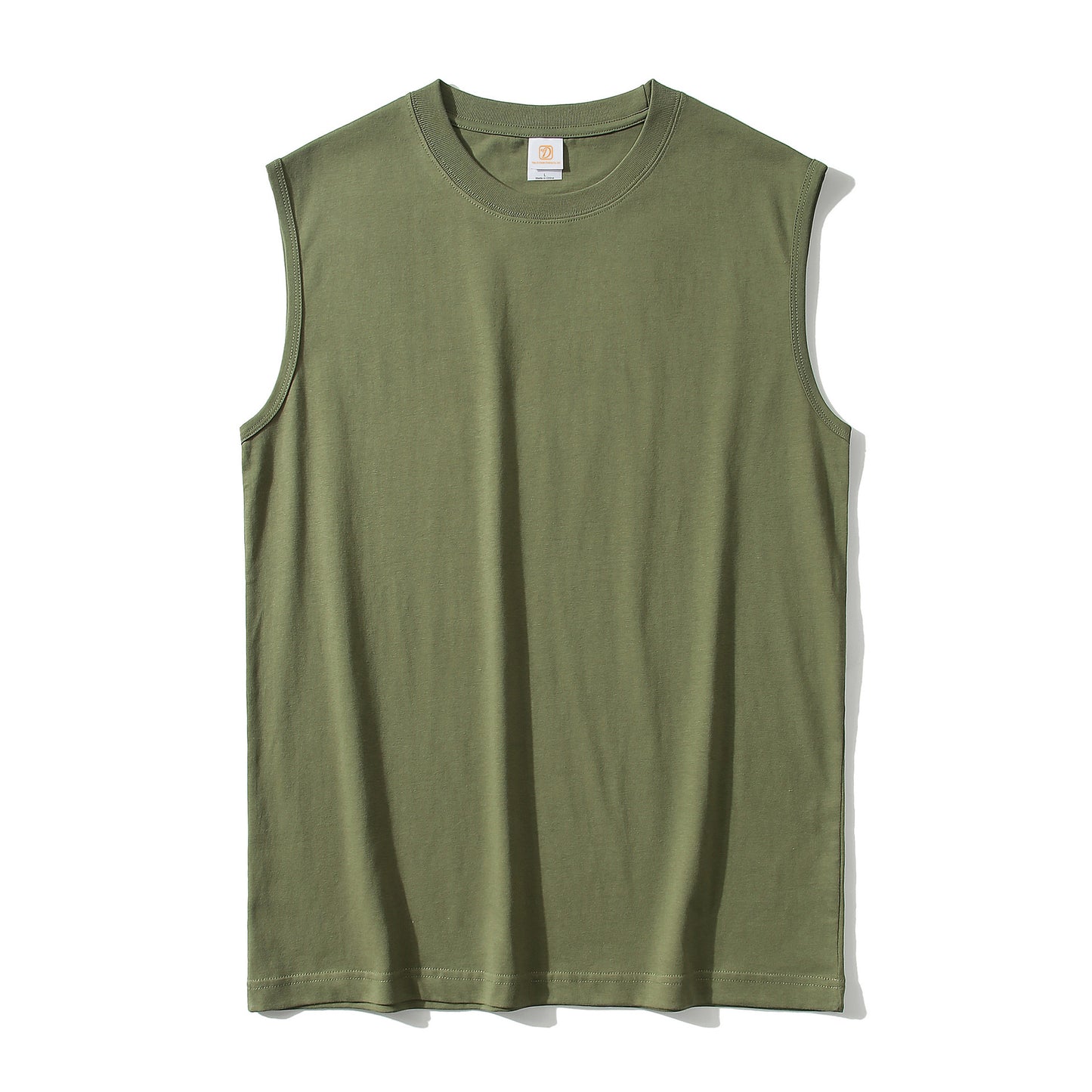 Hot Selling Men's T-shirts Sublimation 220G Heavy Cotton Sleeveless Pure Color Heavyweight Design t Shirt for Men High Quality