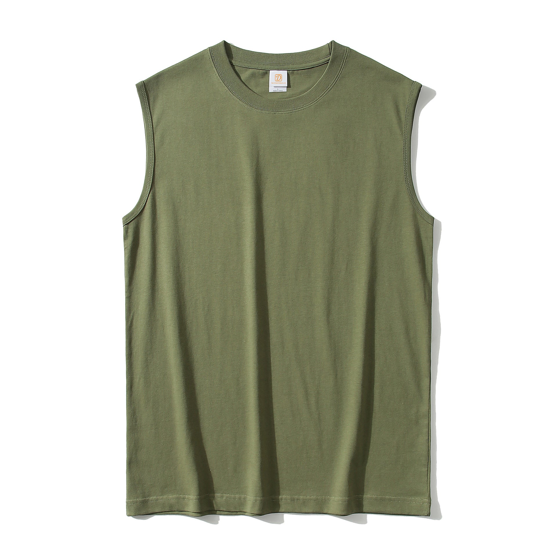 Hot Selling Men's T-shirts Sublimation 220G Heavy Cotton Sleeveless Pure Color Heavyweight Design t Shirt for Men High Quality