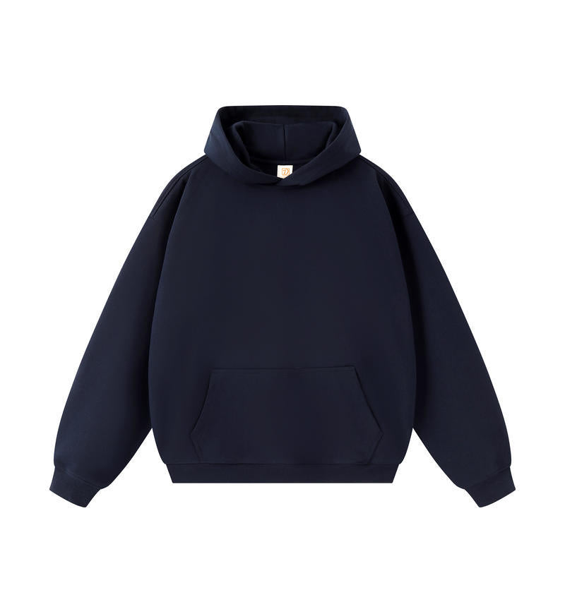 Fleece Pullover Heavyweight Pure Color Streetwear High Quality Custom Puff Print Blank Wholesale Fashion Hoodies for Men
