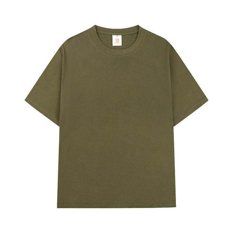 Men Tshirts High Quality Heavyweight 270g Earth Toned Loose Sleeved Short Sleeved Shirt with Dropped Shoulders Streetwear