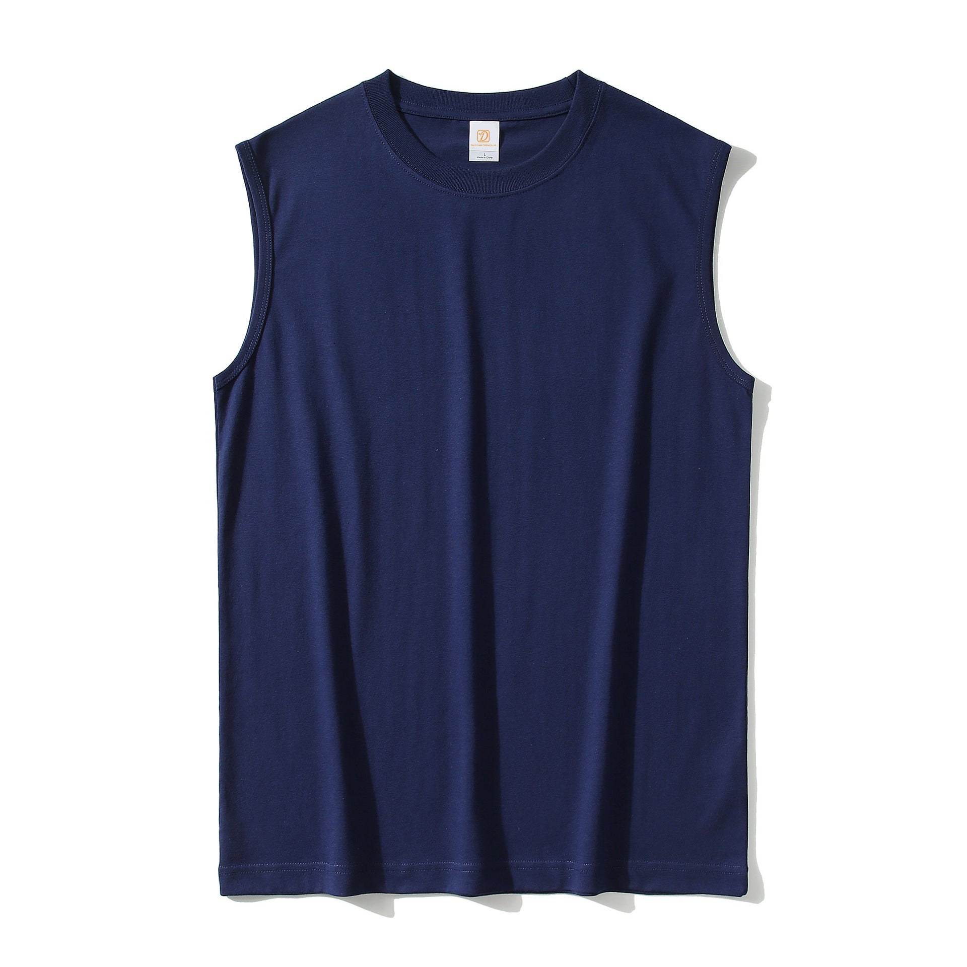 Hot Selling Men's T-shirts Sublimation 220G Heavy Cotton Sleeveless Pure Color Heavyweight Design t Shirt for Men High Quality