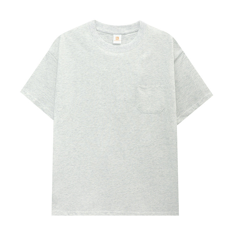 American Style Heavyduty 240g Cotton Short Sleeved Shirt with Pockets Men Tshirts High Quality T-shirt From a Trendy Brand
