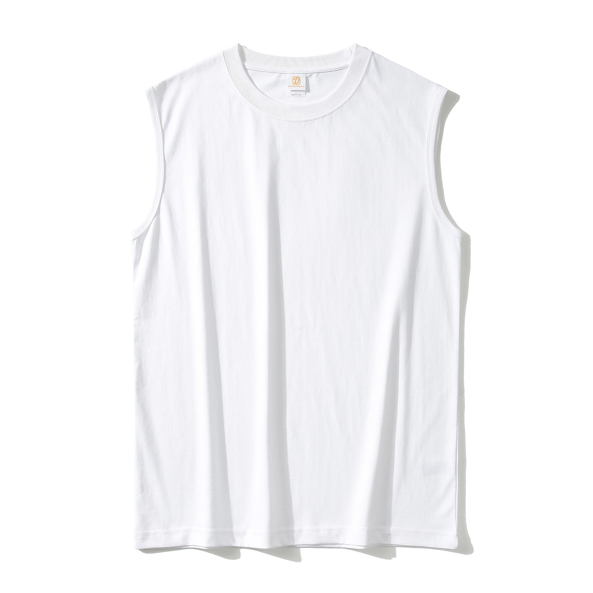 Hot Selling Men's T-shirts Sublimation 220G Heavy Cotton Sleeveless Pure Color Heavyweight Design t Shirt for Men High Quality