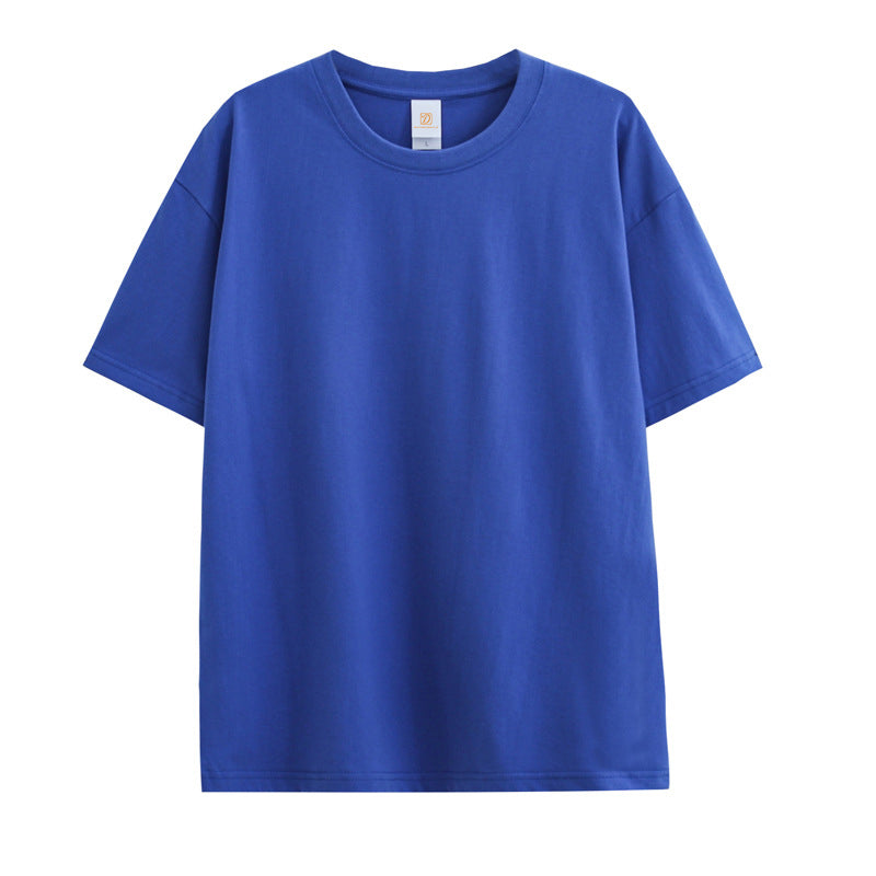 Customized t Shirts Tee Summer Short Sleeve Blank Multi Color Loose 100% Cotton Drop Shoulder Round Neck Unisex Plain t Shirt