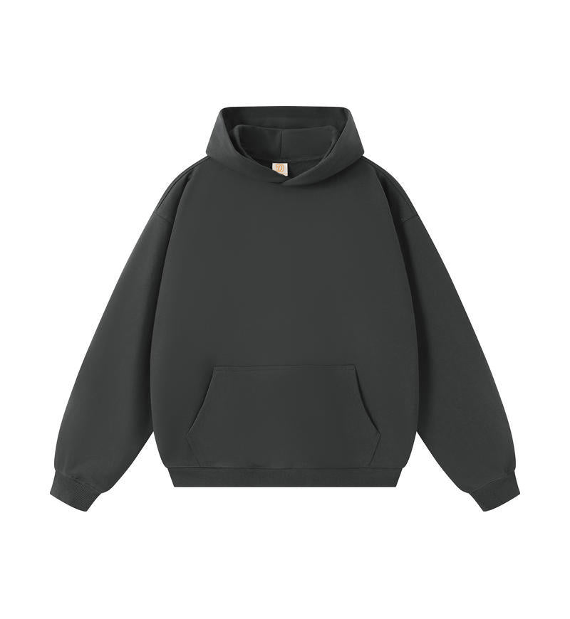 Fleece Pullover Heavyweight Pure Color Streetwear High Quality Custom Puff Print Blank Wholesale Fashion Hoodies for Men