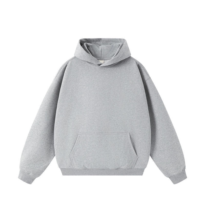 Fleece Pullover Heavyweight Pure Color Streetwear High Quality Custom Puff Print Blank Wholesale Fashion Hoodies for Men