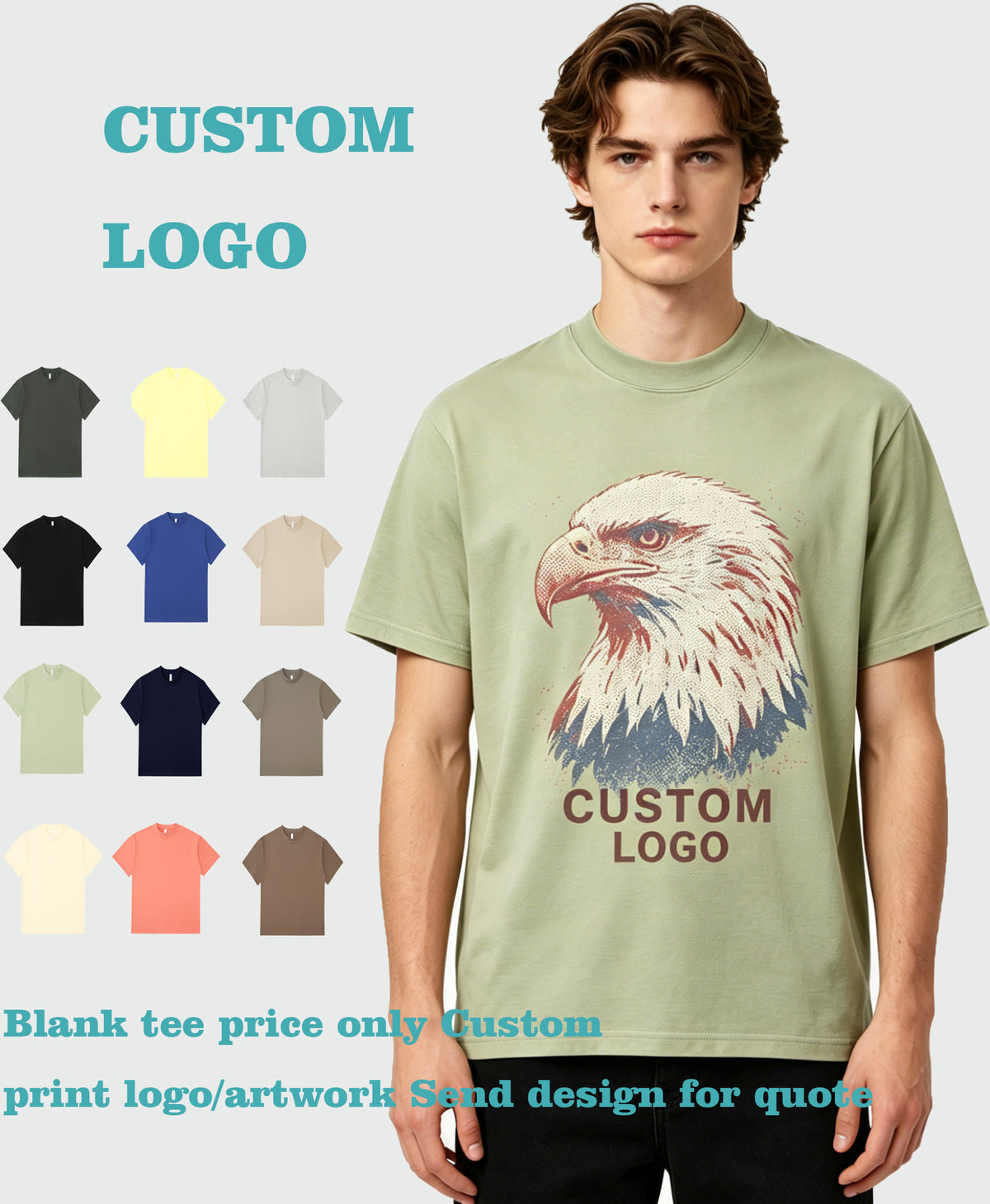 Unisex Plain Tshirts for Printing Loose Silhouette Dropped Shoulder Earth Tone T Shirt 100 Cotton Blanc Tshirts High Quality