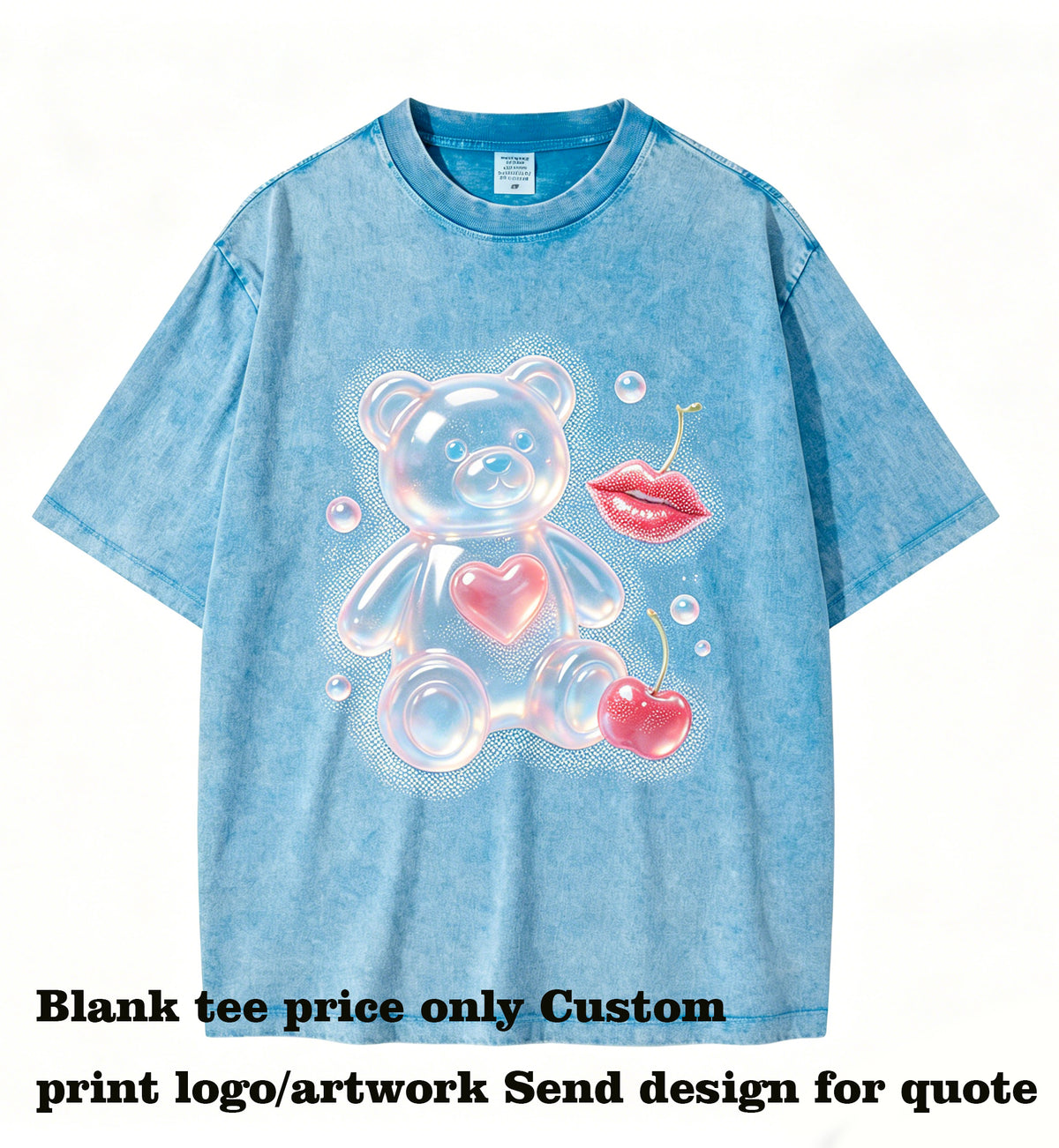 Heavy Duty Batik Water Washed Loose Sleeved Relaxed Shortsleeved Style Can Freely Choose the Pattern You Like for Customization