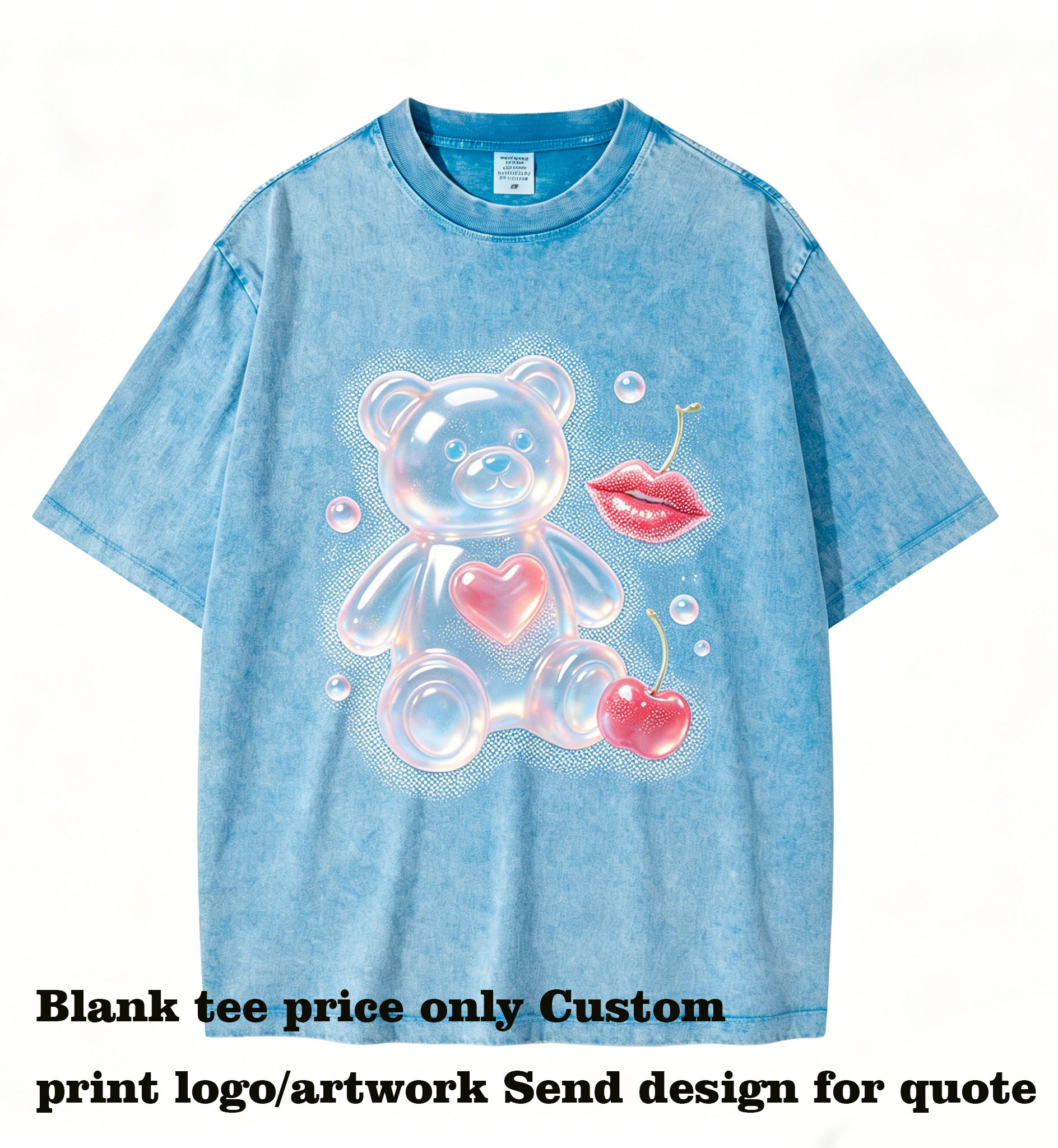 Heavy Duty Batik Water Washed Loose Sleeved Relaxed Shortsleeved Style Can Freely Choose the Pattern You Like for Customization
