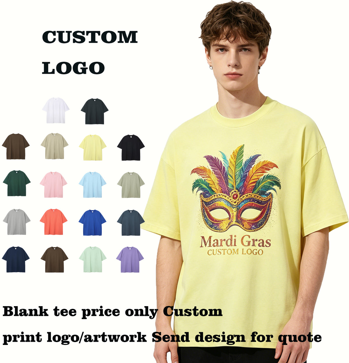 Custom Weight 20g Color Solid Pure Cotton Loose Shoulder Short Sleeve the t Shirt Has a Large Size and a Small Shrinkage Rate