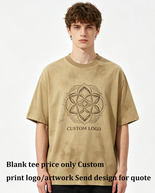 Heavy Duty Distressed Shoulder Sleeve Loose Short Sleeved Style Has a Relatively Large Size  Printing Custom Vintage Design
