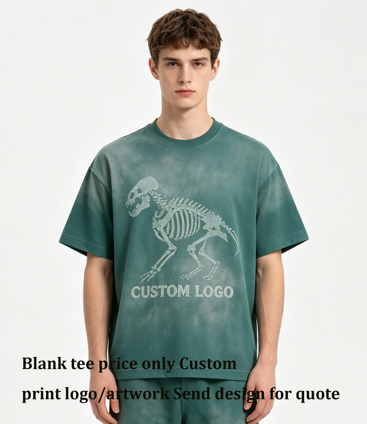 Customized Blanks Tshirts Heavy Duty Dyeing to Create Aged Look Loose Shoulder Short Sleeve and Washed Water Resistant Fabric
