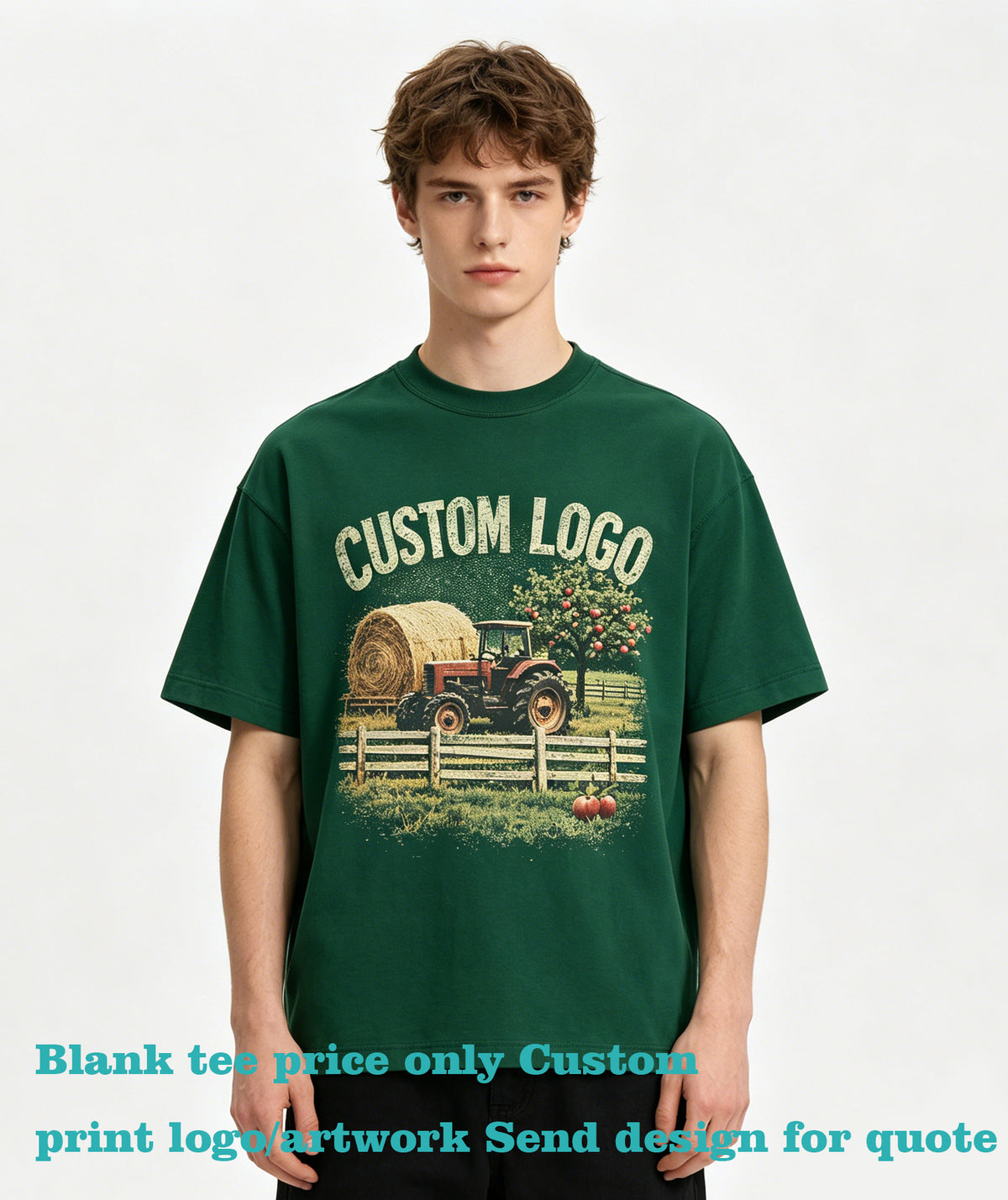 Customized t Shirts Heavy Duty Edge Trimmed Collar Water Washed Loose Fitting Dropped Shoulder Short Sleeves Simples Style