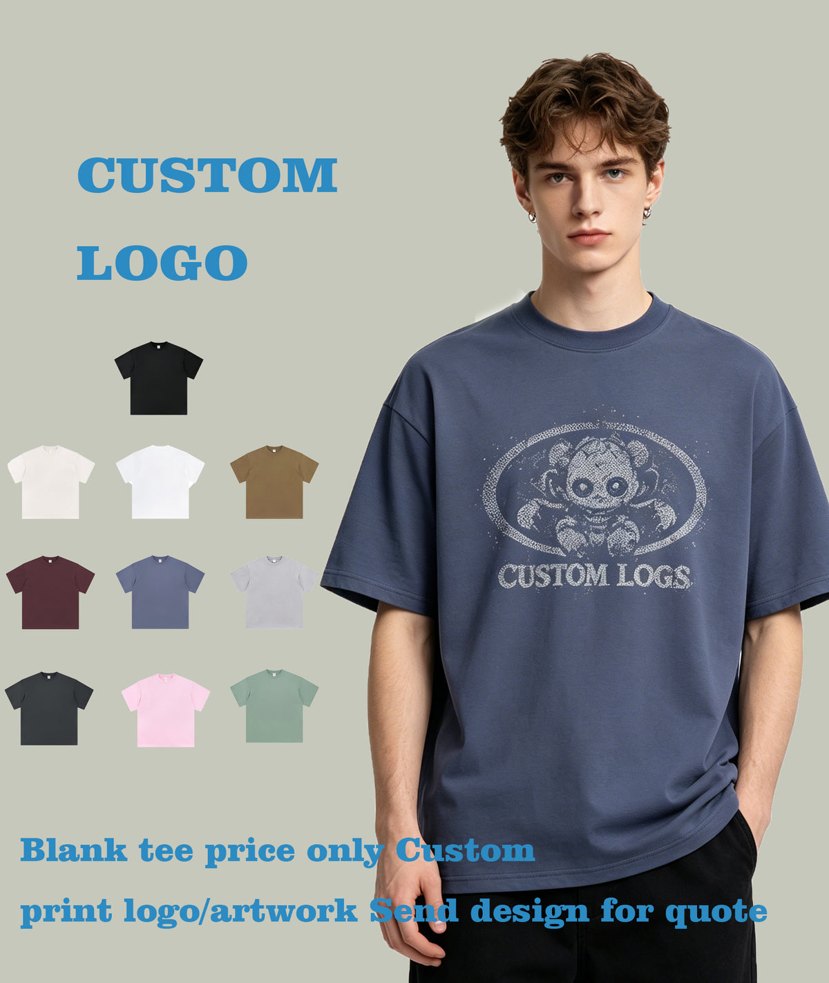 T Shirt for Men High Quality Basic Loose Fitting Dropped Shoulder Short Sleeved Oversized 100% Cotton t Shirts Personalized