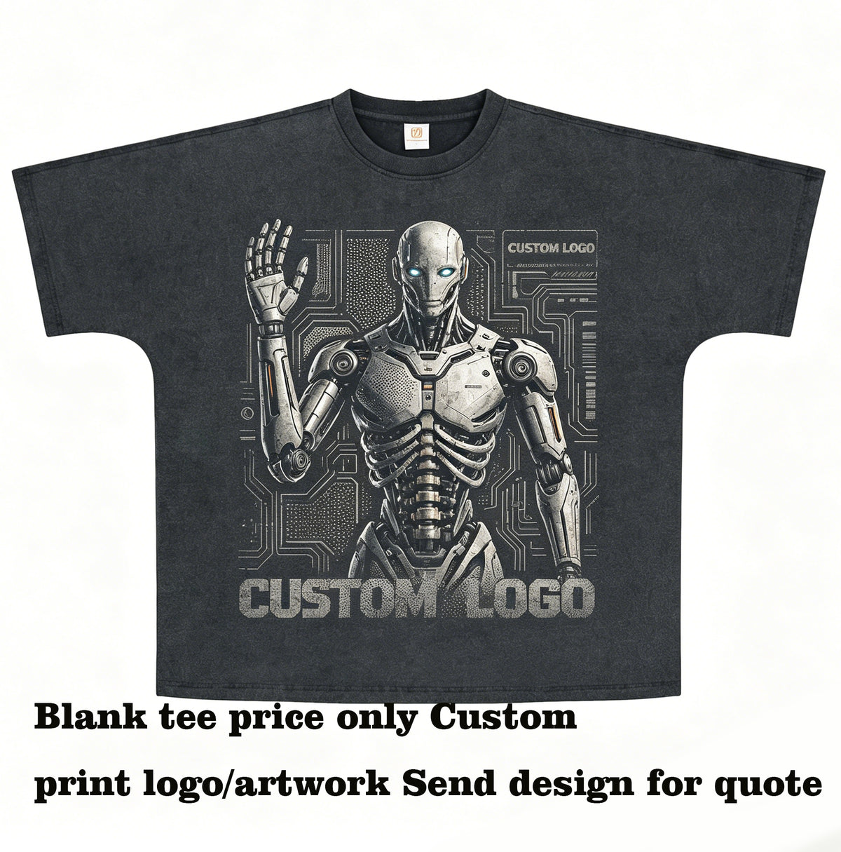 Customized t Shirts Basic Loose Short Sleeved Oversized t Shirt with Seamless Shoulders and Distressed Washed Vintage Style