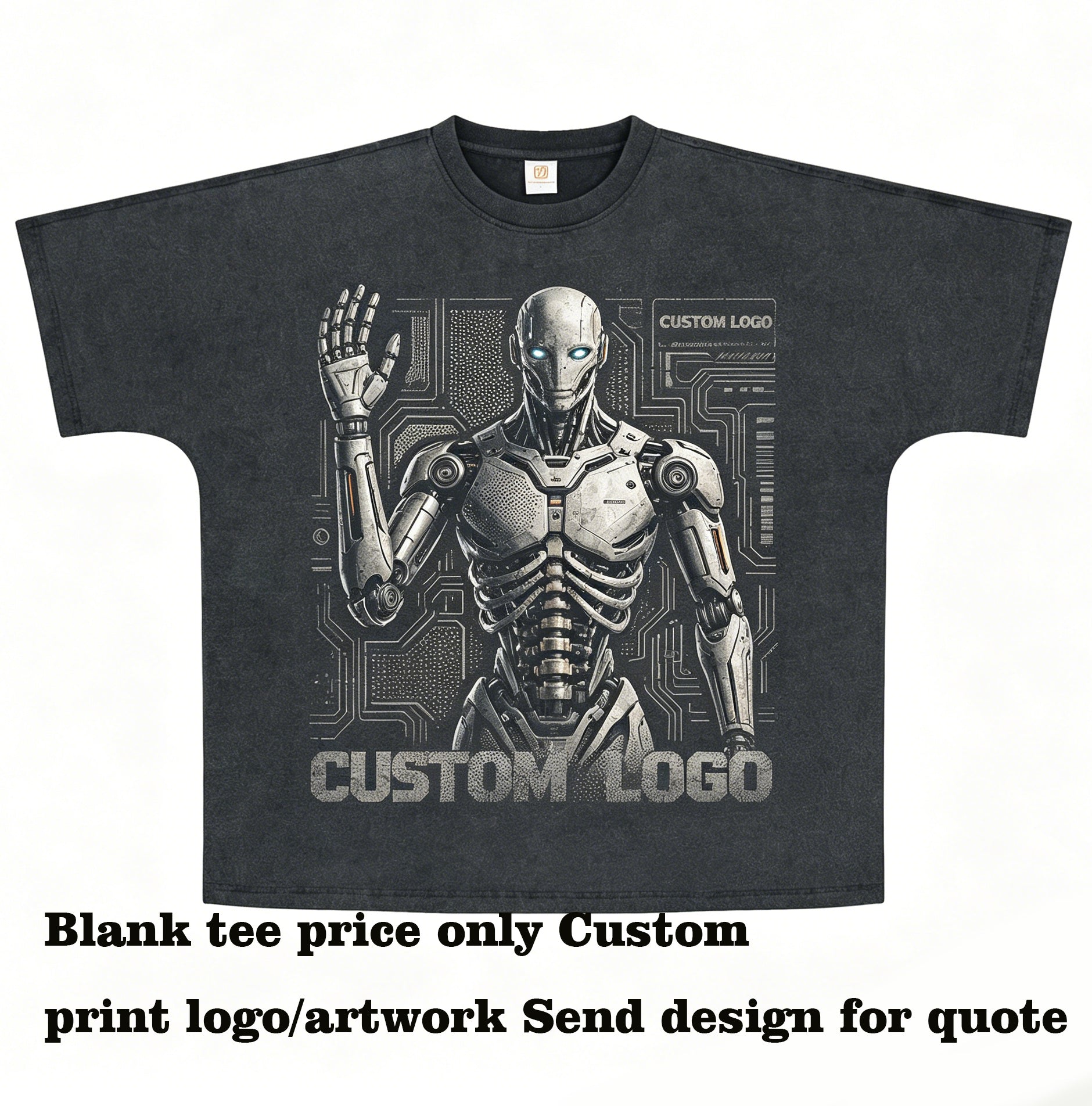 Customized t Shirts Basic Loose Short Sleeved Oversized t Shirt with Seamless Shoulders and Distressed Washed Vintage Style