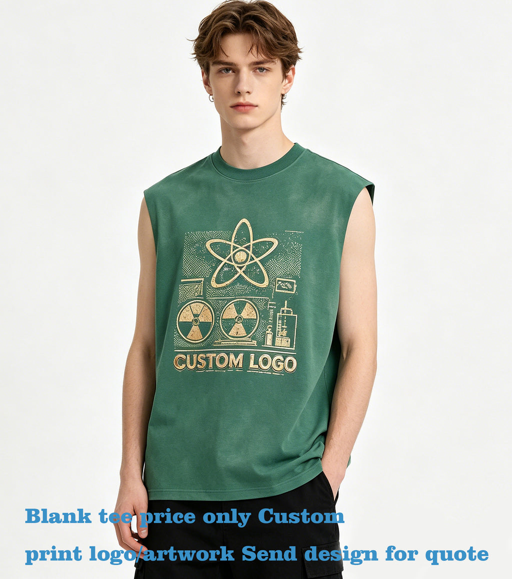 Streetwear Distressed Washed Sleeveless You Can Customize Favorite Pattern Multiple Processes to Choose From Men High Quality