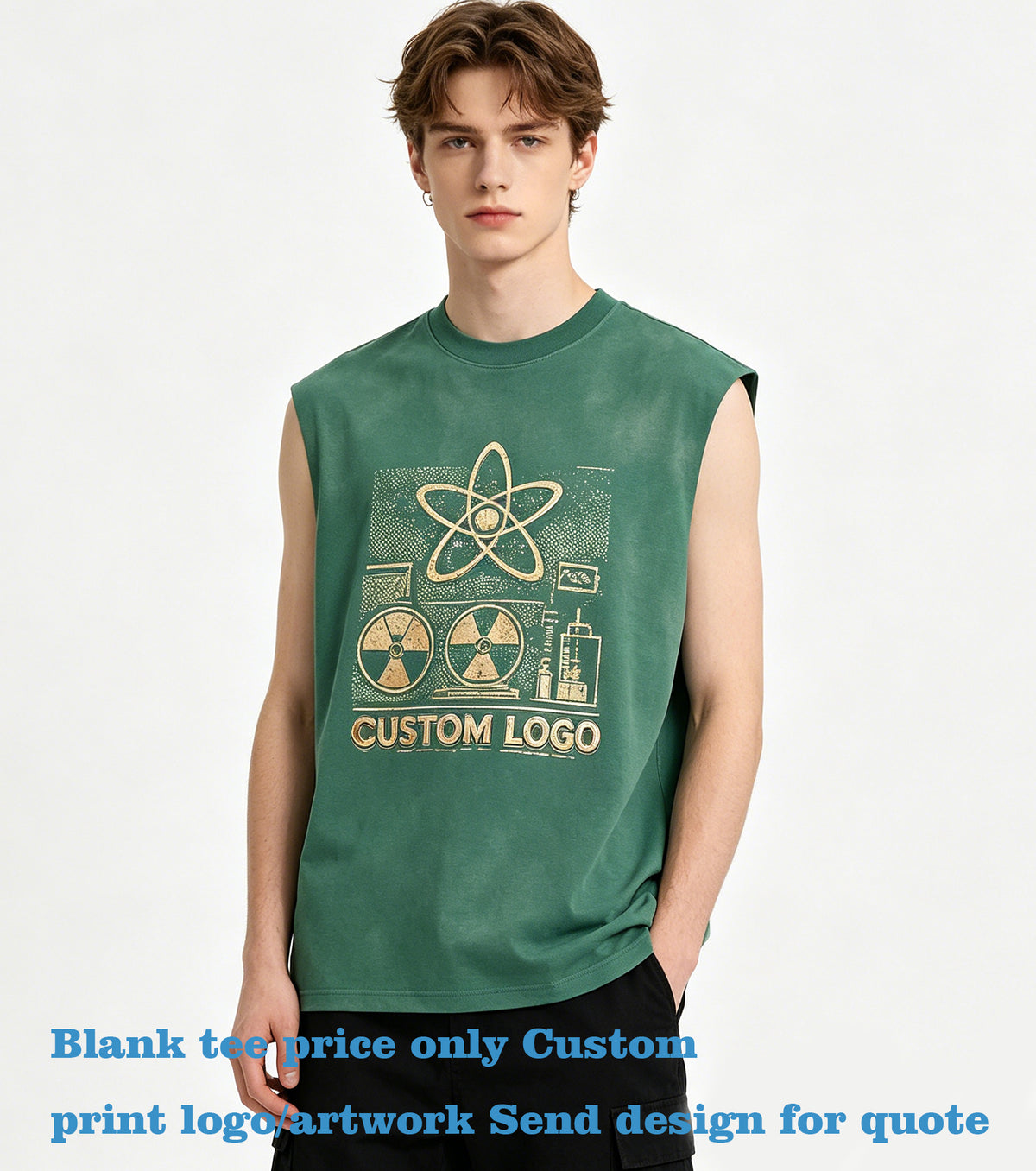 Streetwear Distressed Washed Sleeveless You Can Customize Favorite Pattern Multiple Processes to Choose From Men High Quality