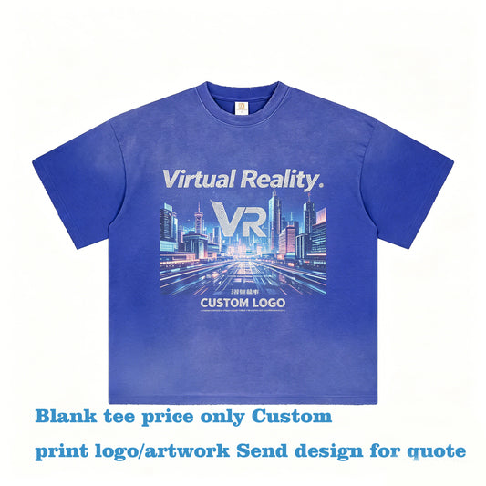 Customized t Shirts Multiple Processes to Choose From Blanks t Shirts Spray Painted Denim Vintage Washed Personalized Design