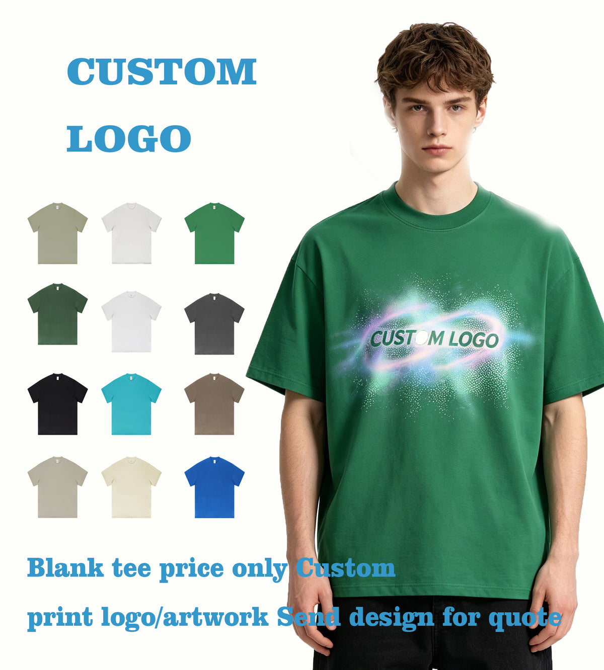 Heavyweight Solid Color Dropped Shoulder Oversized Short Sleeved Shirt Men High Quality Personalized Tshirt Design 100% Cotton