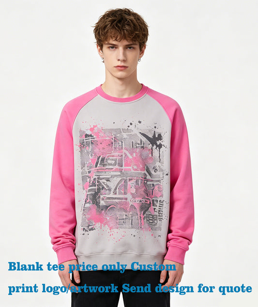 Customized 5 Color Retro Crossover Color Round Neck Pullover Hoodie Super Comfortable and Loose Fit Trendy Brand Drawstring