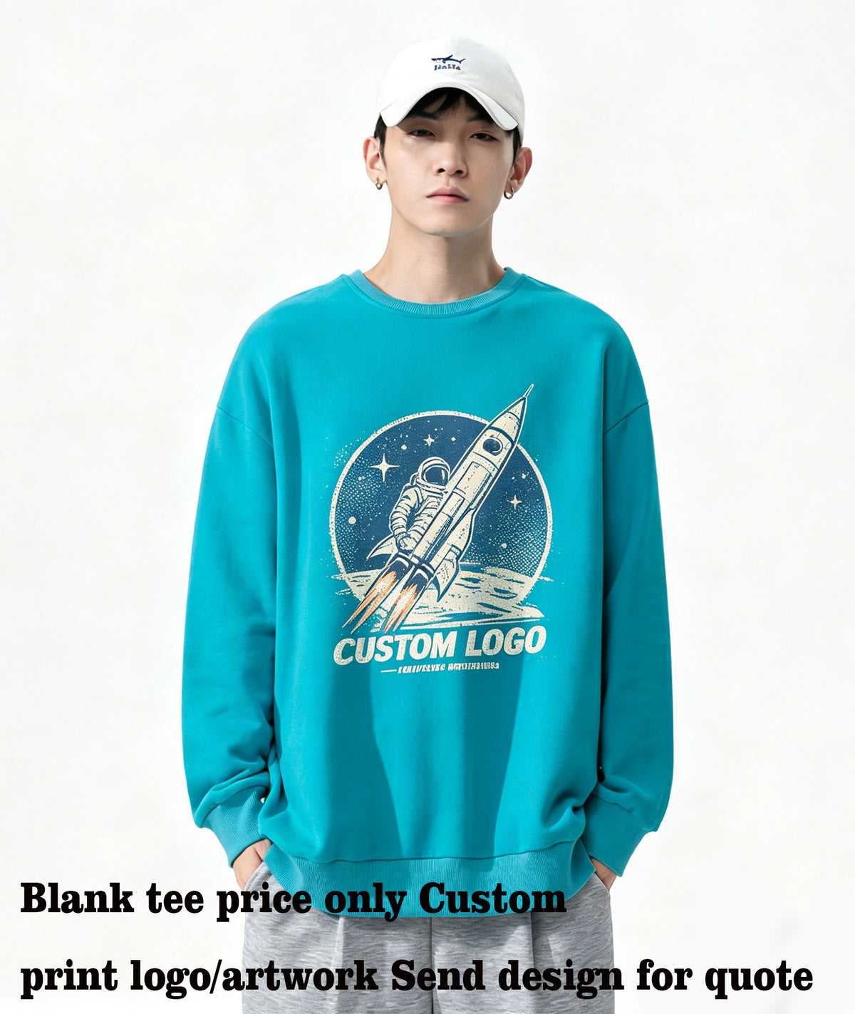 Customizable with Your Favorite Pattern 12 Color French Style Cable Knit Crew Neck Streetwear Plain Blank Hoodie for Printing