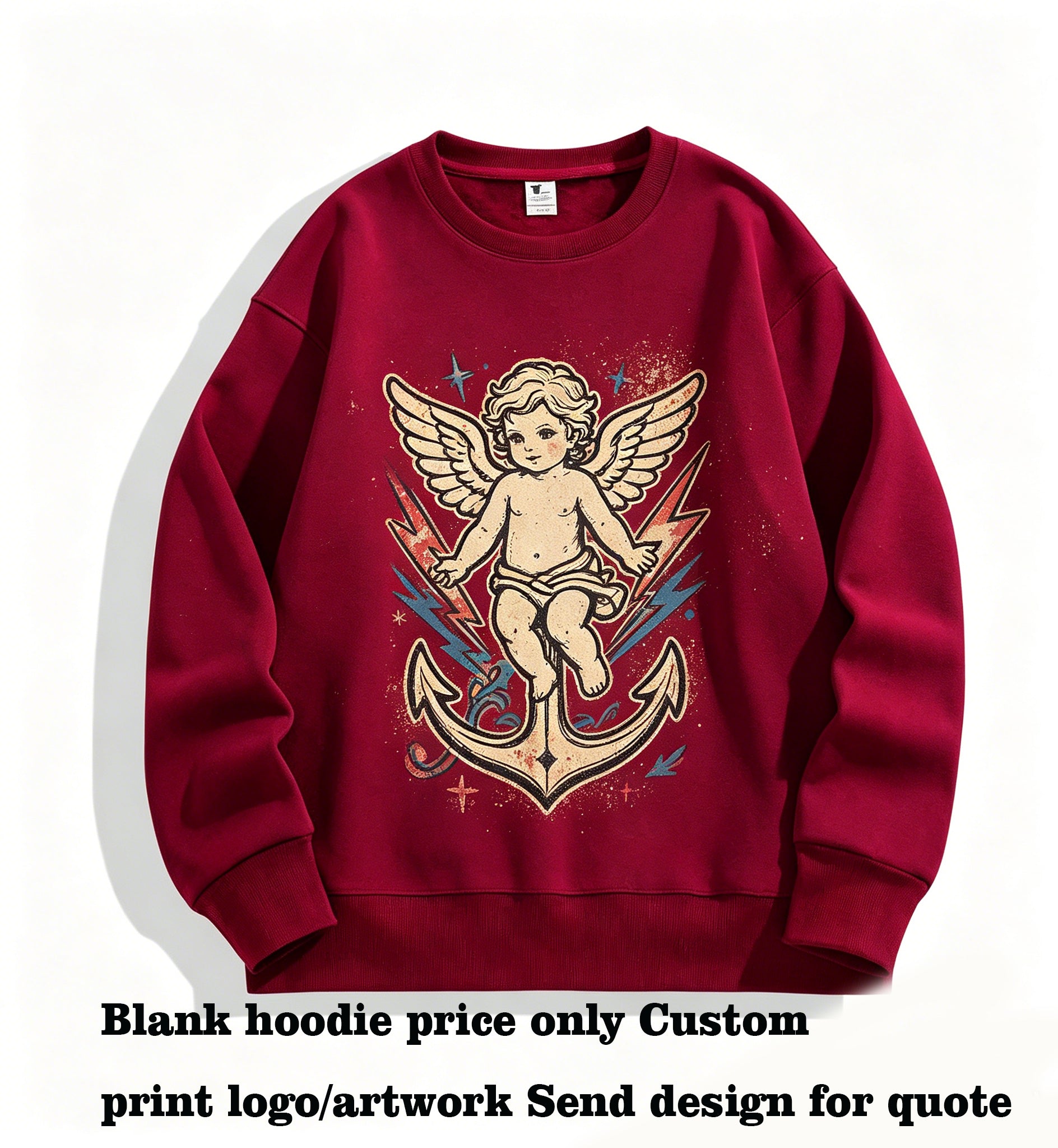 Manufacturer Hoodies 8 Color Fabric with Cotton Lining and Polyester Fiber Drop-shoulder Round Neck Hoodie Unisex Vintage Design