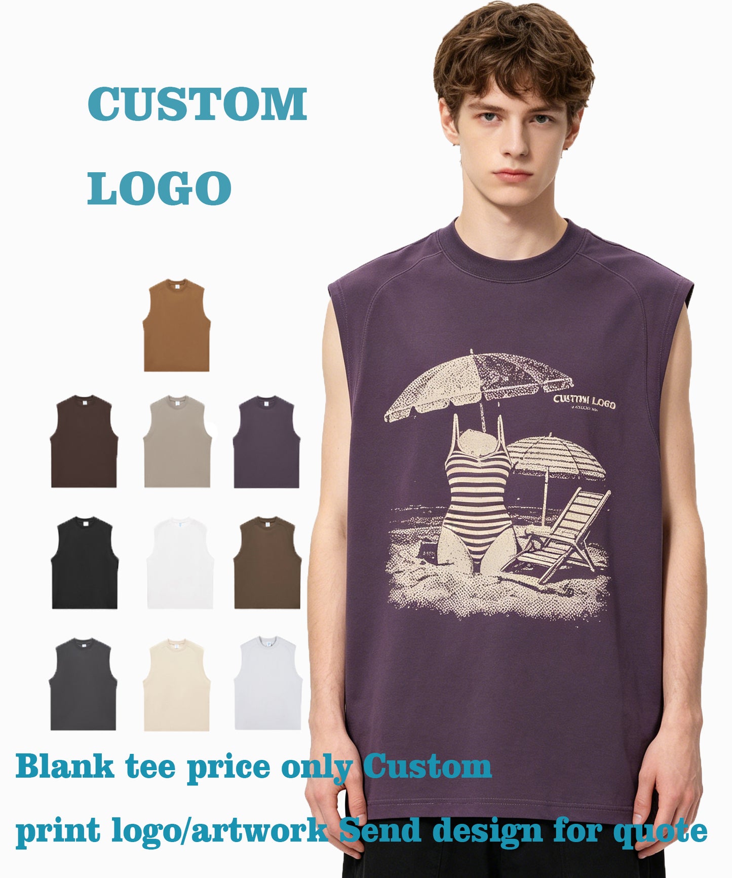 Wholesale Customized t Shirts Cooling Sleeveless tank Top with Quick Drying Fabric Men Tshirts High Quality Streetwear T-shirt