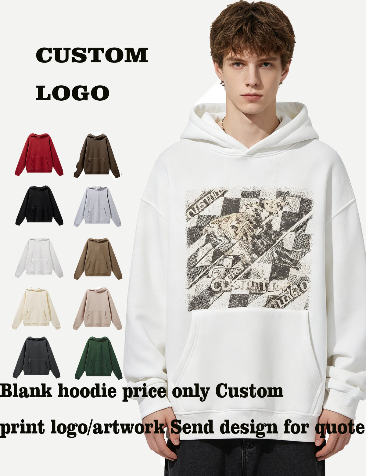Customized logo 10 Color Unhooded Shoulder Sleeved Pullover Made of 100% Cotton Available Oversized High Quality Hoodie Unisex