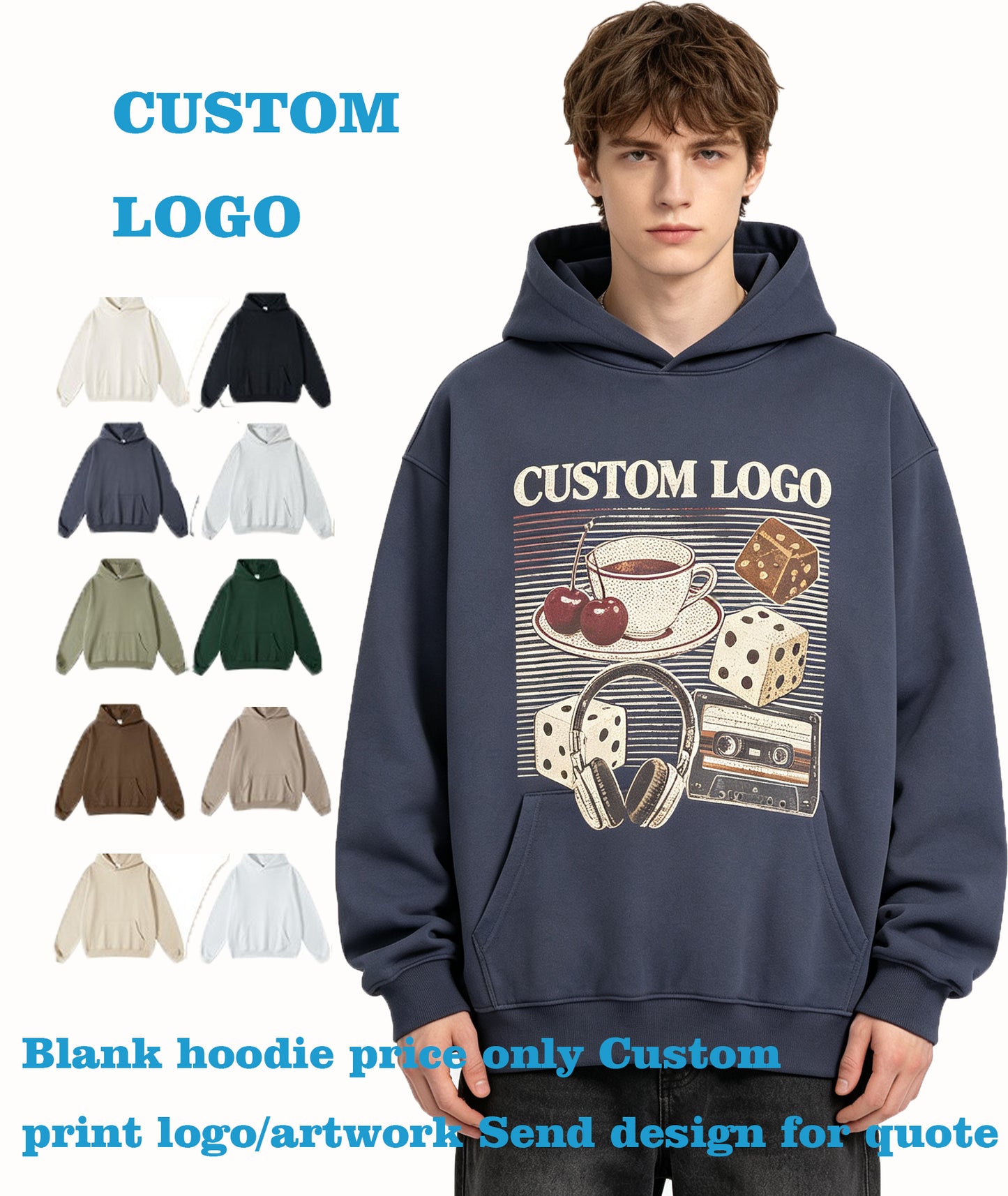 Heavy Duty Fleece Pullover with No Hood and Shoulder Straps Manufacturer Hoodies Custom Hoodies Men High Quality American Style