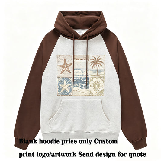 Unisex High Quality 365gsm 100% CottonCollared Contrast Color Men's Hoodie Free Sample Hoodie Multiple Processes to Choose From