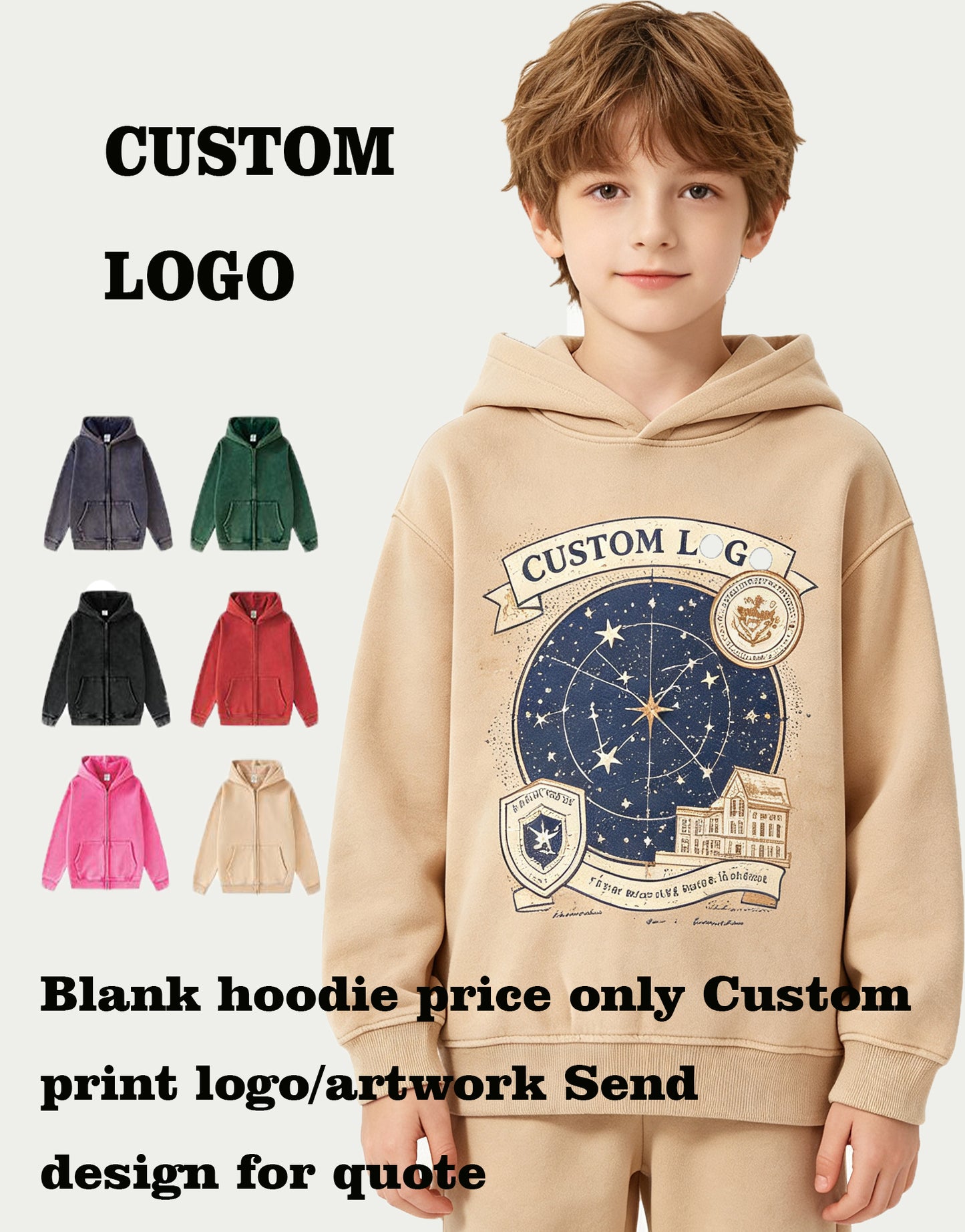 Customized High Qualityunisex Hoodies Washable Cotton Padded Fleece Pullover with Batik Print and Zippers Personalized Design