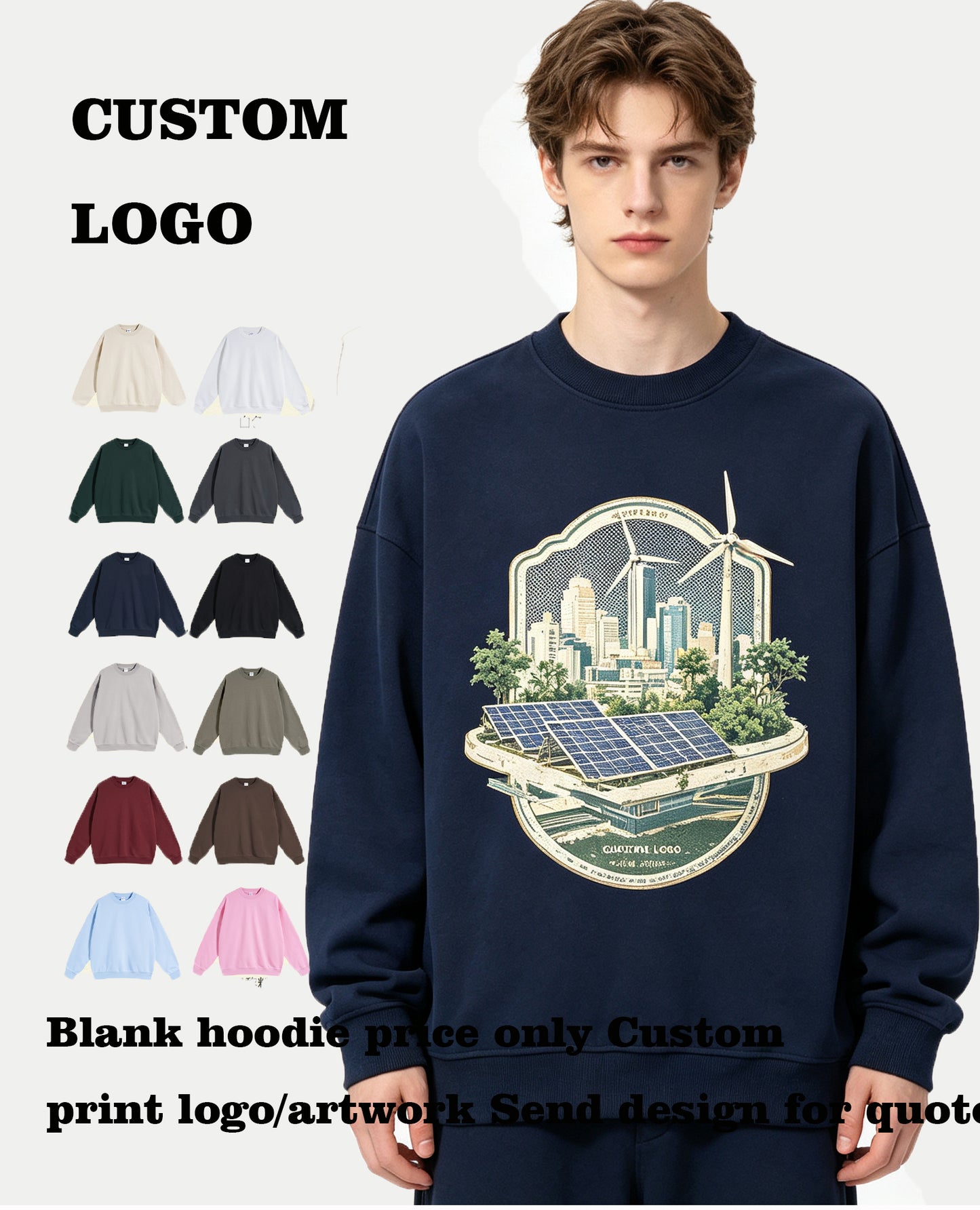 Wholesale China Custom Hoodies Printing 430 Grams Heavyweight Drop Shoulder Fleece Pullover Hoodies for Men High Quality